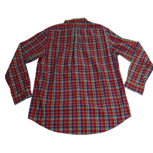 Polo Ralph Lauren Men Classic Fit Red Plaid Button Down Shirt XL 17.5 Christmas - Picture 5 of 13